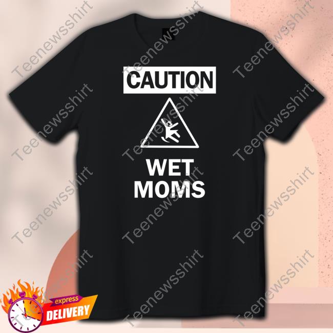 Caution Wet Moms Black Hoodie
