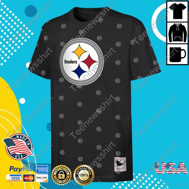 Official Dick's Sporting Goods Clothing Shop Store Mitchell & Ness Pittsburgh Steelers All Over Print Black T Shirt 3D AOP Dickssportinggoods Merch